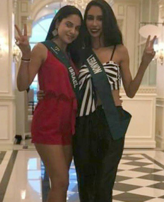 سحب لقب ملكة جمال الارض اللبنانية بسبب صورة مع الملكة الإسرائيلية! صورة رقم 1 سحب لقب ملكة جمال الارض اللبنانية بسبب صورة مع الملكة الإسرائيلية! صورة رقم 1