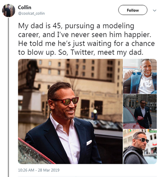 الأب الجذاب.. أب (45 عاما) يدخل مجال عرض الأزياء ويثير جنون الإنترنت صورة رقم 1