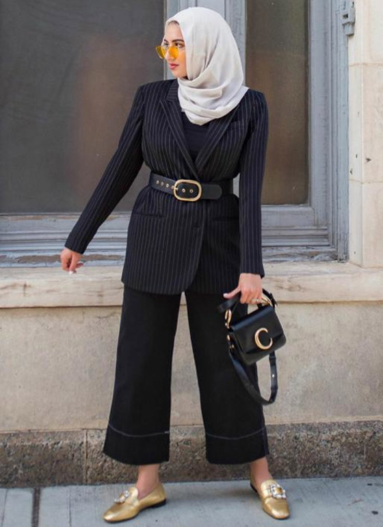 بالصور: بدلات رسمية وأجمل طرق تنسيقها من وحي الفاشينيستا المحجبات صورة رقم 10