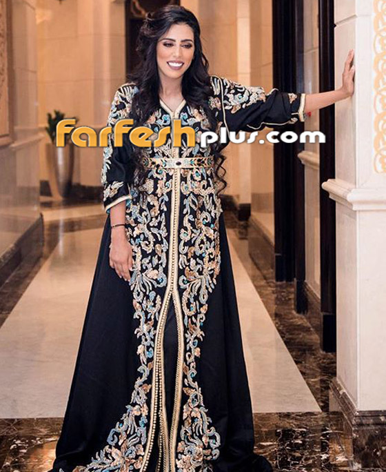 بالصور: إليكم موديلات قفاطين سوداء من نجمات المغرب العربي صورة رقم 3