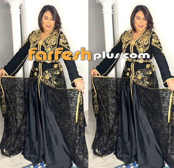 بالصور: إليكم موديلات قفاطين سوداء من نجمات المغرب العربي صورة رقم 6