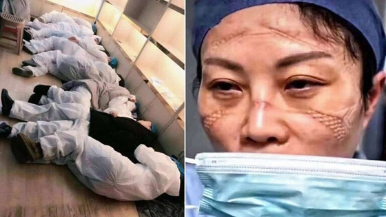 مشاهد مؤثرة لأطباء صينيين.. هيستيريا وانهيارات عصبية وأيام بلا نوم! صورة رقم 1 مشاهد مؤثرة لأطباء صينيين.. هيستيريا وانهيارات عصبية وأيام بلا نوم! صورة رقم 1