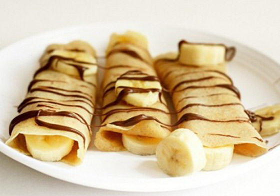 الكريب الحلو بالشوكولاتة والموز صورة رقم 1