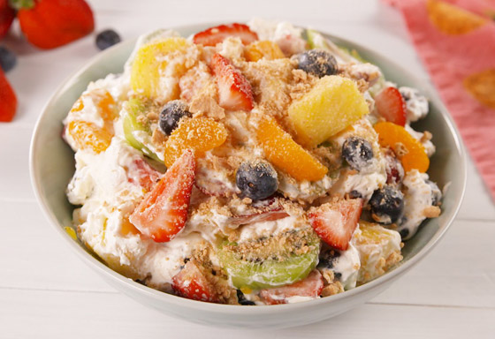 لمحبي الفواكه الاستوائية والجبن.. إليكم طريقة تحضير سلطة هاواي تشيزكيك صورة رقم 4 لمحبي الفواكه الاستوائية والجبن.. إليكم طريقة تحضير سلطة هاواي تشيزكيك صورة رقم 4