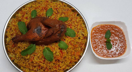 مندي الدجاج الشهير مع صلصة الدقوس الحارة على الطريقة اليمنية صورة رقم 3