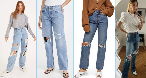 صور موضة بنطلونات الجينز لصيف 2021.. 6 تصميمات عصرية منها الملون والممزق والزيبرا صورة رقم 1