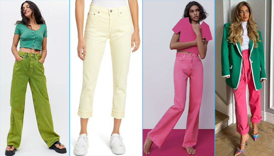 صور موضة بنطلونات الجينز لصيف 2021.. 6 تصميمات عصرية منها الملون والممزق والزيبرا صورة رقم 2