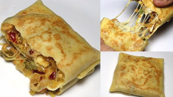 إليكم طريقة تحضير كريب بالدجاج والجبن الشهي صورة رقم 7