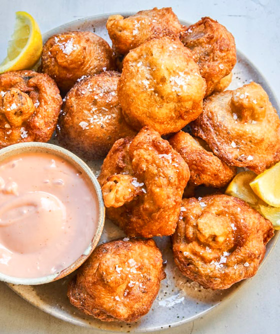 طريقة تحضير مقبلات عيش الغراب المقلي 