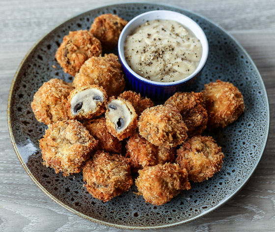 طريقة تحضير مقبلات عيش الغراب المقلي 