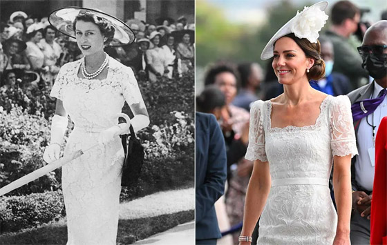 هل كررت الدوقة كيت ميدلتون إطلالة الملكة إليزابيث بعد حوالي 70 عاما؟ صورة رقم 1