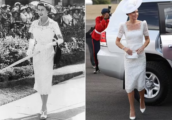 هل كررت الدوقة كيت ميدلتون إطلالة الملكة إليزابيث بعد حوالي 70 عاما؟ صورة رقم 4
