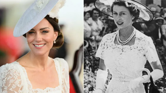 هل كررت الدوقة كيت ميدلتون إطلالة الملكة إليزابيث بعد حوالي 70 عاما؟ صورة رقم 9