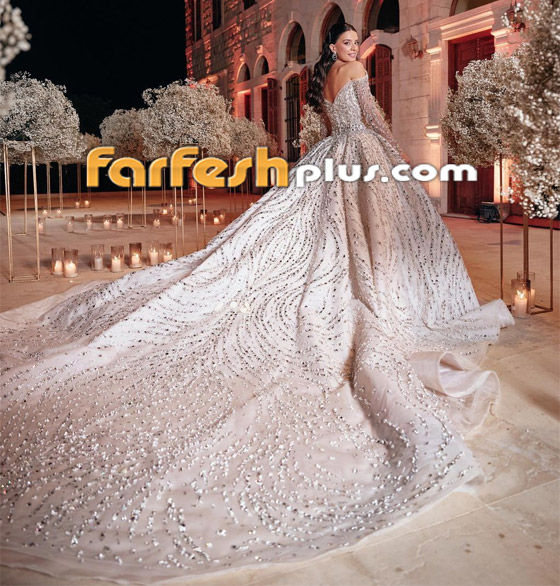 ملكة جمال لبنان بيرلا حلو تخطف الأنظار يوم عرسها.. الفستان بأكمله مطرز بالكريستال صورة رقم 3 ملكة جمال لبنان بيرلا حلو تخطف الأنظار يوم عرسها.. الفستان بأكمله مطرز بالكريستال صورة رقم 3