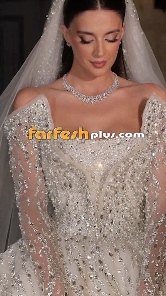 ملكة جمال لبنان بيرلا حلو تخطف الأنظار يوم عرسها.. الفستان بأكمله مطرز بالكريستال صورة رقم 7 ملكة جمال لبنان بيرلا حلو تخطف الأنظار يوم عرسها.. الفستان بأكمله مطرز بالكريستال صورة رقم 7