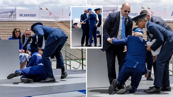 صورة رقم 2 - فيديو وصور: تعثر وسقوط الرئيس الأمريكي بايدن في حفل تخرج عسكري صورة رقم 2 - فيديو وصور: تعثر وسقوط الرئيس الأمريكي بايدن في حفل تخرج عسكري