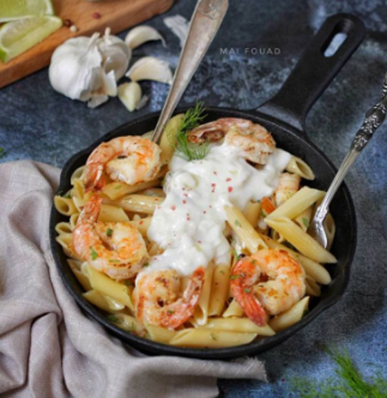 اليكم طريقة تحضير باستا بالروبيان وصوص الليمون صورة رقم 6