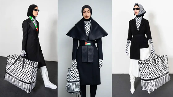 صورة رقم 4 - الكوفية الفلسطينية.. من رمز للقضية إلى عالم الموضة.. صور صورة رقم 4 - الكوفية الفلسطينية.. من رمز للقضية إلى عالم الموضة.. صور