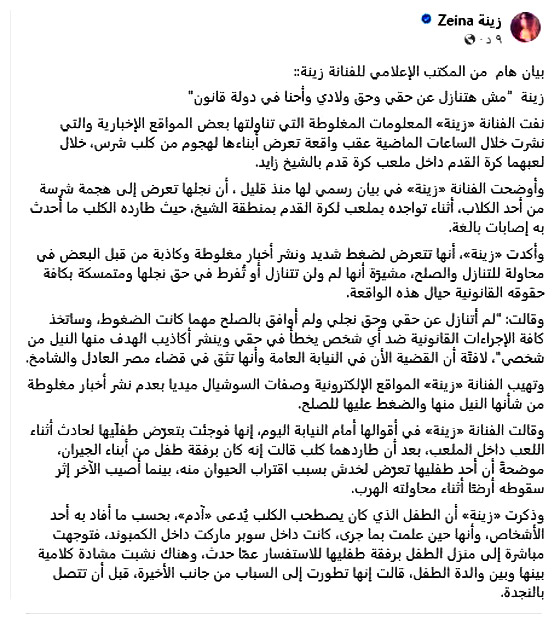 زينة تردّ على أسرة الطفل صاحب الكلب الشرس الذي هاجم طفليها: لن أتنازل عن حقهما رغم التهديد! صورة رقم 1