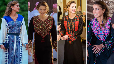 الثوب الأردني التقليدي على الملكة رانيا: التراث الأصيل في أبهى صوره
