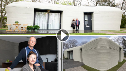 فيديو وصور: زوجان ينتقلان لأول منزل مطبوع ثلاثي الأبعاد بالكامل