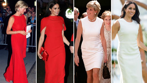 9 مرات قلدت ميجان ماركل إطلالات حماتها الأميرة ديانا.. أيهما بدت أجمل؟ صور..
