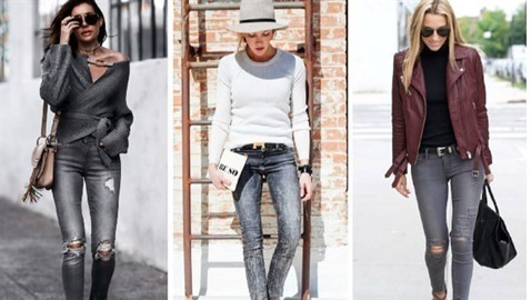 الرمادي يهمين على الجينز هذا الخريف