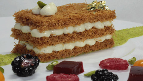 وصفة سهلة لتحضير ميلفيه الكنافة الشهي