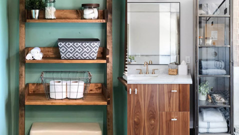 أفكار لمساحة تخزين أكبر في الحمام