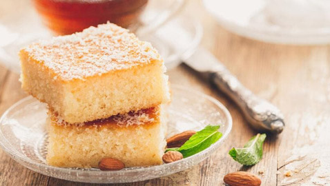 طريقة تحضير كيكة السميد مع جوز الهند