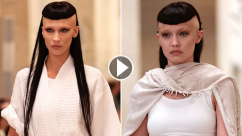 إطلالة غريبة لعارضتي الأزياء الفلسطينيتين جيجي وبيلا حديد: حليقتا الرأس وبحواجب بيضاء!! صور فيديو!