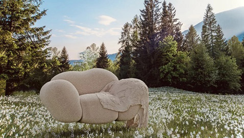 أريكة معلقة تجعلك تشعر وكأنك فوق السحاب