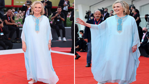 قفطان مغربي أزرق واسع يضع هيلاري كلينتون في ورطة (صور)!!
