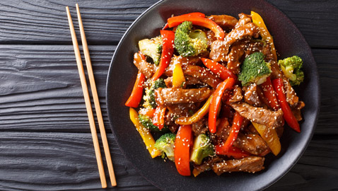 لحم بالخضروات على الطريقة الصينية