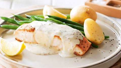 اليكم طريقة تحضير فيليه سمك بالكريمة الخضراء