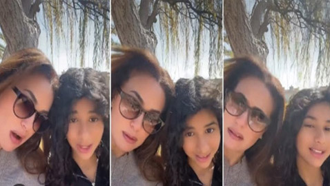 هند صبري مع ابنتها ليلى في مشهد طريف: هش هش!